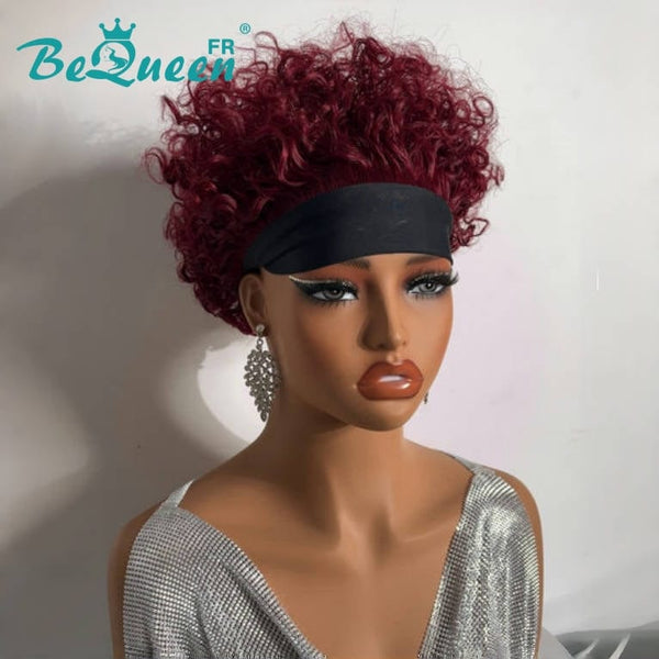 BeQueen Curly Headband Pixie Wig