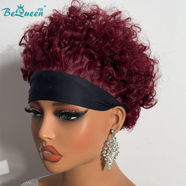 BeQueen Curly Headband Pixie Wig