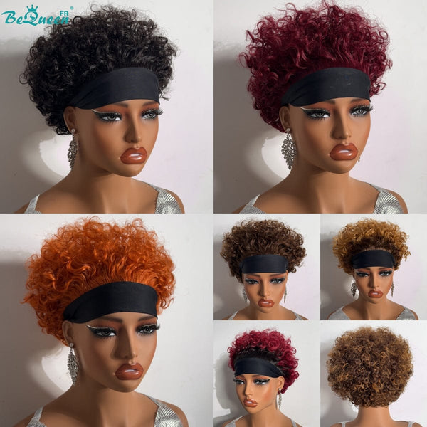 BeQueen Perruque “Ursula” Pixie à bandeau Curly avec couleurs