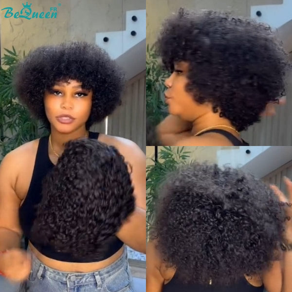 BeQueen "Addi" Perruque Bob Afro Curly Sans colle perruque naturelle