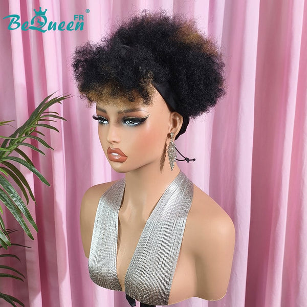 BeQueen Perruque “Finna” Pixie à bandeau Curly avec frange