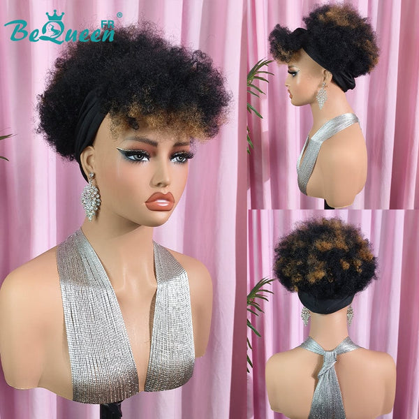 BeQueen Perruque “Finna” Pixie à bandeau Curly avec frange