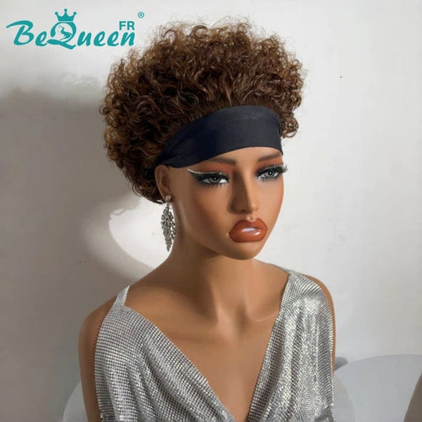 BeQueen Curly Headband Pixie Wig