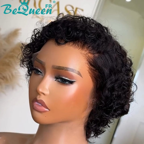 Bequeen Perruque “Coco” Pixie noir curly Couleur noir 100% cheveux humains