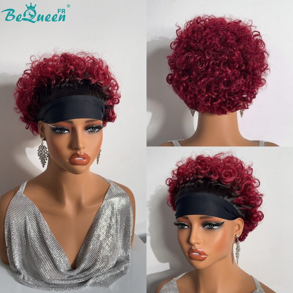 BeQueen Perruque “Ursula” Pixie à bandeau Curly avec couleurs