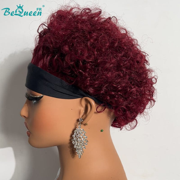 BeQueen Curly Headband Pixie Wig