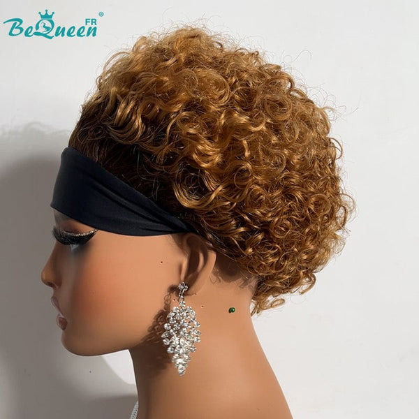 BeQueen Curly Headband Pixie Wig