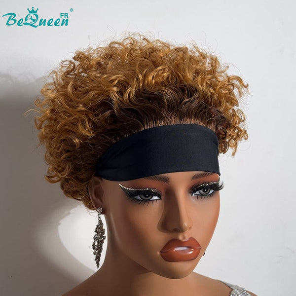 BeQueen Curly Headband Pixie Wig