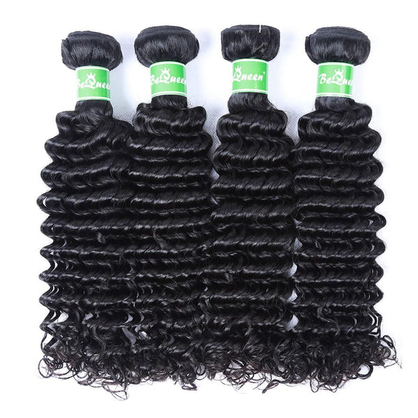 BeQueen Deep Wave Indische Haarwebart Bundles 100 % Echthaar 10A 