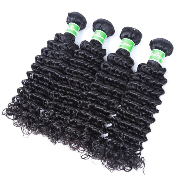 BeQueen Deep Wave Indische Haarwebart Bundles 100 % Echthaar 10A 