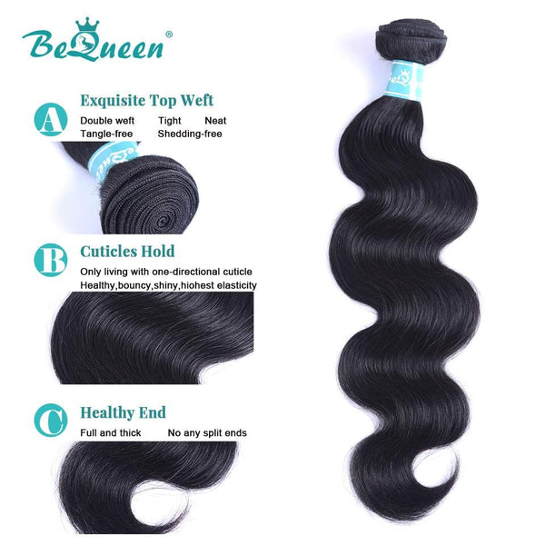 
BeQueen Packs of Body Wave Malaysian Hair 100% Virgin Hair 10A