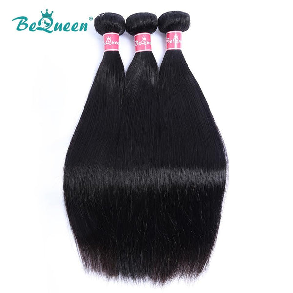 BeQueen Straight Hair Weave Bundles Malaysisches Haar 100 % reines Haar 10A 