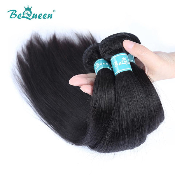 BeQueen Straight Hair Weave Bundles Malaysisches Haar 100 % reines Haar 10A 