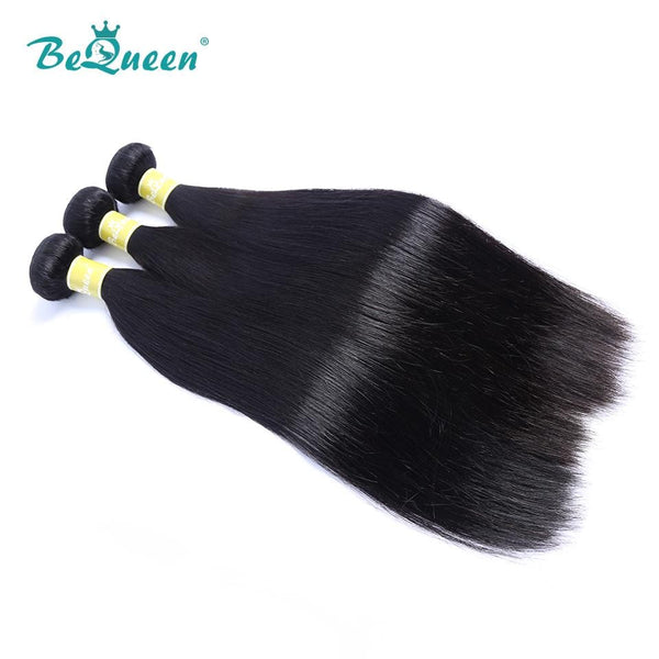 BeQueen  Paquets de Tissage Cheveux Lisses Cheveux Péruviens 100% Cheveux vierges 12A