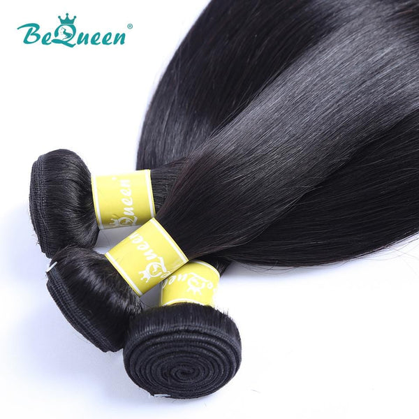 BeQueen  Paquets de Tissage Cheveux Lisses Cheveux Péruviens 100% Cheveux vierges 12A