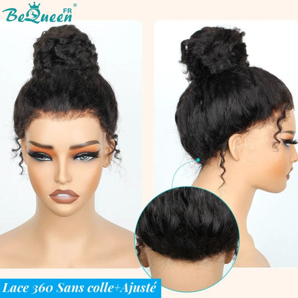 BeQueen "Iwa" Long Lace 360 ​​Wig Kinky Straight Curly Edges with Invisible Adjustment Band Glueless Ready to Wear+Pre-bleached 