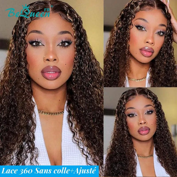 BeQueen "Dillan" Perruque Longue Lace 360 Curly Wave avec Bande de Réglage Invisible Prêt à porter Sans Colle+ Pré-blanchiment