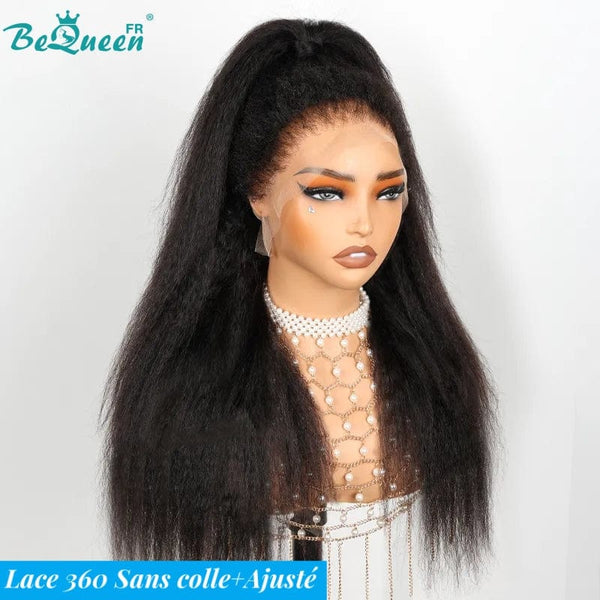 BeQueen "Iwa" Long Lace 360 ​​Wig Kinky Straight Curly Edges with Invisible Adjustment Band Glueless Ready to Wear+Pre-bleached 