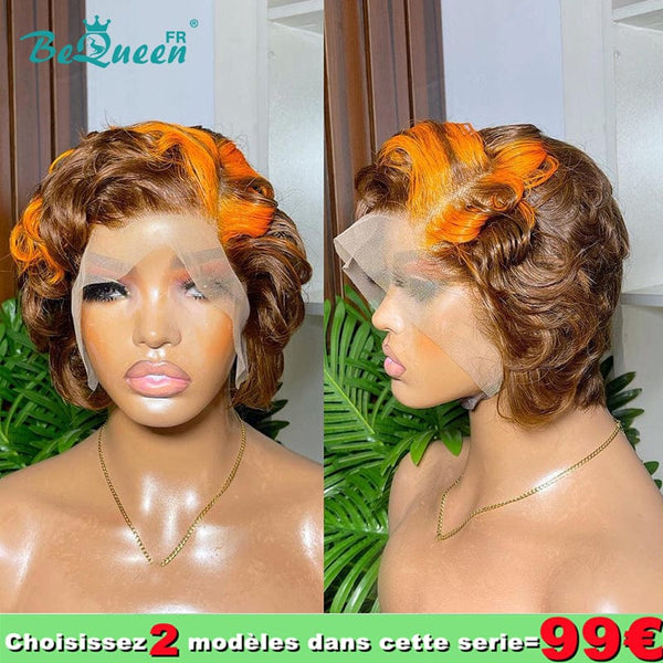 BeQueen 99€=2 perruques Perruque "Ines" Marron mix Orange