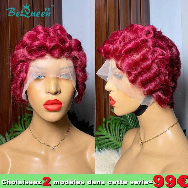 BeQueen 99€=2 perruques Perruque "Ines" Rouge bordeaux