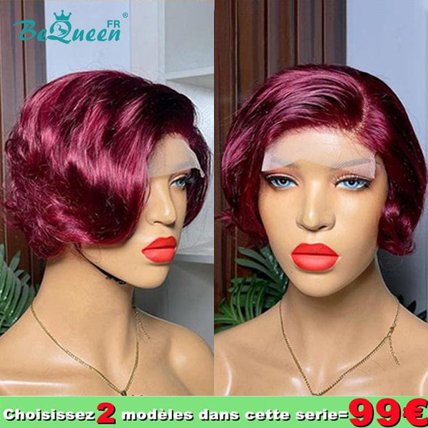 BeQueen 99€=2 perruques Perruque "Jacqueline" Rouge Bordeaux