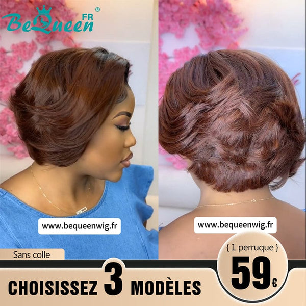 BeQueen 179€=3 wigs "Corinne" Glueless Pixie Wig 