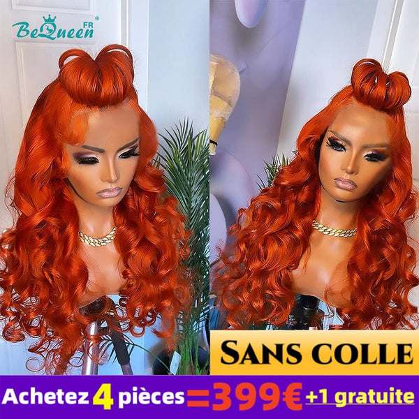 Bequeen 399€=4 Wigs "Iris" Long Body Wave Orange Wig Glueless lace 4*4 