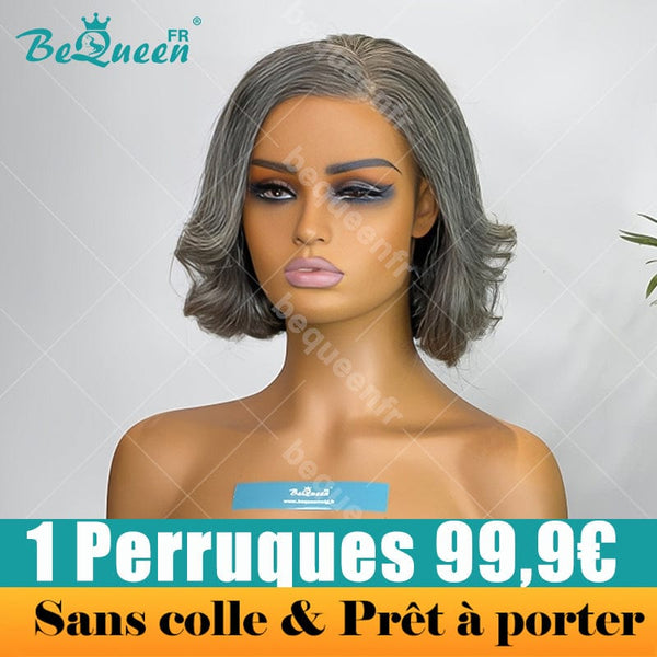 BeQueen 99,9€=1 perruques sans colle "Zasha" Perruque Customisée Bob Prêt à porter 4x4