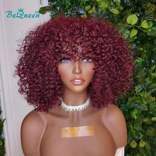 BeQueen "Brandi" Perruque Bob avec Frange Rouge bordeaux