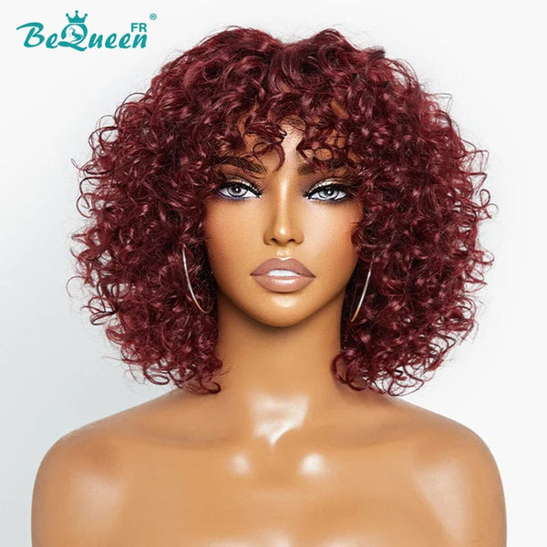 BeQueen "Brandi" Perruque Bob avec Frange Rouge bordeaux