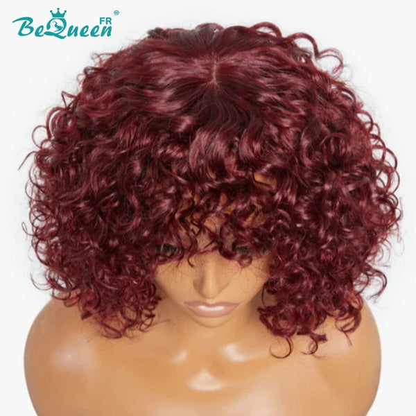 BeQueen "Brandi" Perruque Bob avec Frange Rouge bordeaux