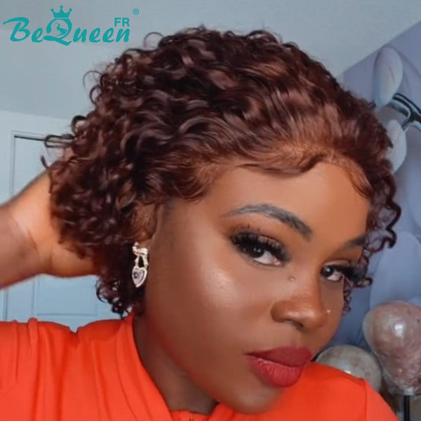 BeQueen “Ceridwen” Perruques Customisée Bob sans colle Curly wave Prêt à porter avec Lace 13x4