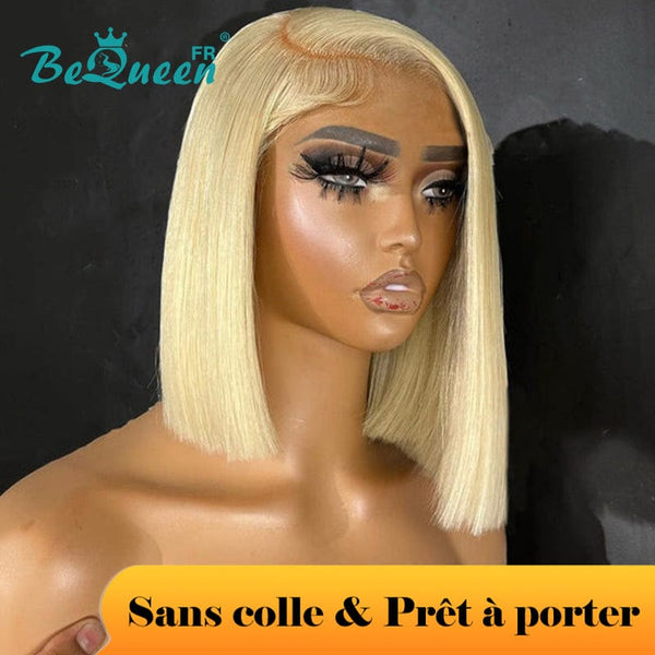 BeQueen "Erin" Perruque Customisée Bob Lisse Prêt à porter Sans Colle 4X4