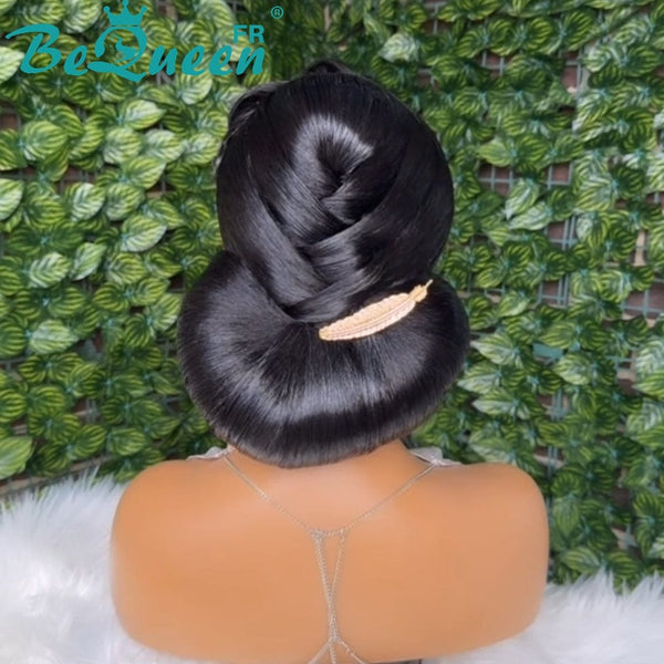 BeQueen “Fernanda” Perruque de mariage noir Chignon avec Lace Frontale 13x4