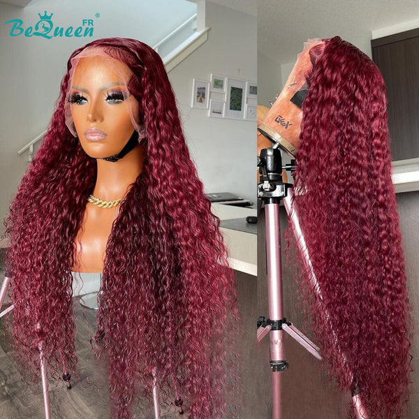 Bequeen “Hulda” Perruque Curly wave Couleur rouge bordeaux avec lace frontale 13x4