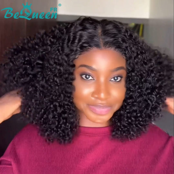 BeQueen “Paula” Perruques Customisée Bob sans colle Curly wave Prêt à porter avec Lace 13x4