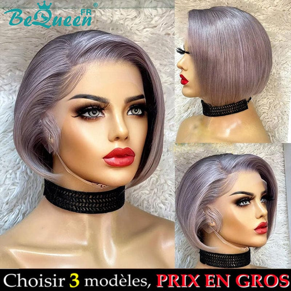 BeQueen Perruque "Amber" Gris Prix En Gros