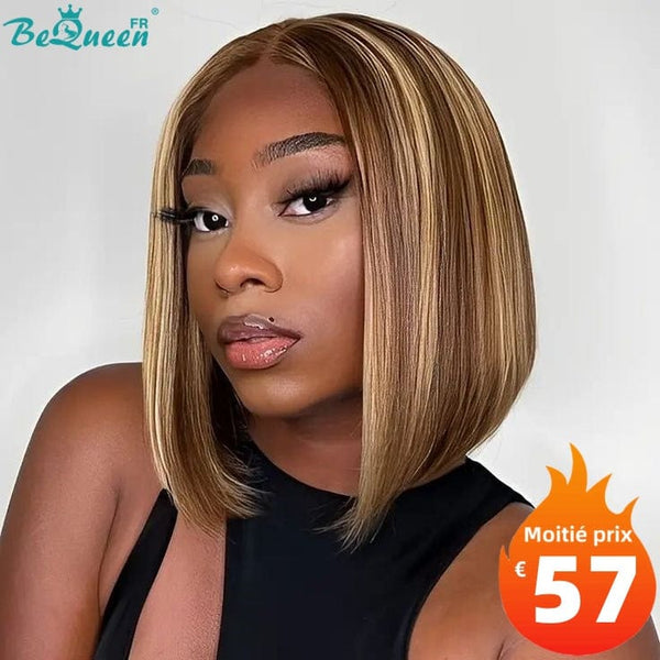 BeQueen Perruque Bob "Bonnie" Lisse Couleur 4/27 en Kim Closure 2x6 Moitié prix