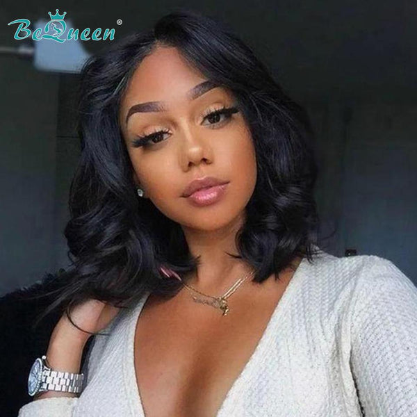 BeQueen Perruque Bob "Vivien" Body Wave à Dentelle T Part 13x1x6