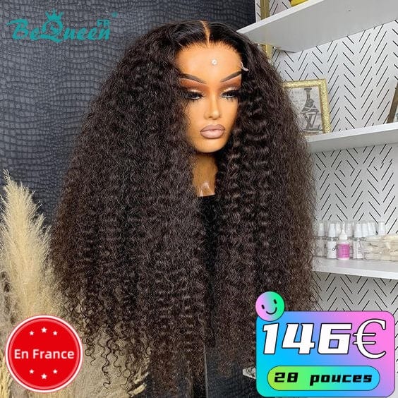 BeQueen Curly Wave Wig 28 Inch Lace Closure in France PROMO 