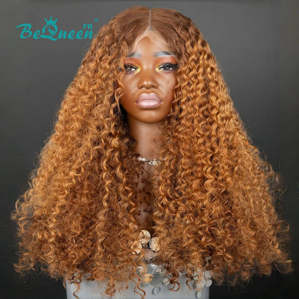 Bequeen Long Frontal Deep Wave Wig Root Brown and Honey 