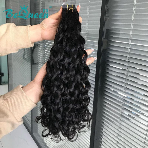 BeQueen Vingt Pièces d'Extensions Deep Wave Tape Ins Lot de 40