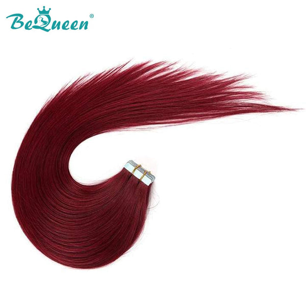 BeQueen Vingt Pièces d'Extensions Tape Ins Crochet Cheveux Raides de Couleur 100% Cheveux humains 100g par paquet