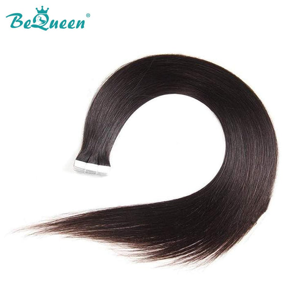 BeQueen Vingt Pièces d'Extensions Tape Ins Crochet Cheveux Raides de Couleur 100% Cheveux humains 100g par paquet