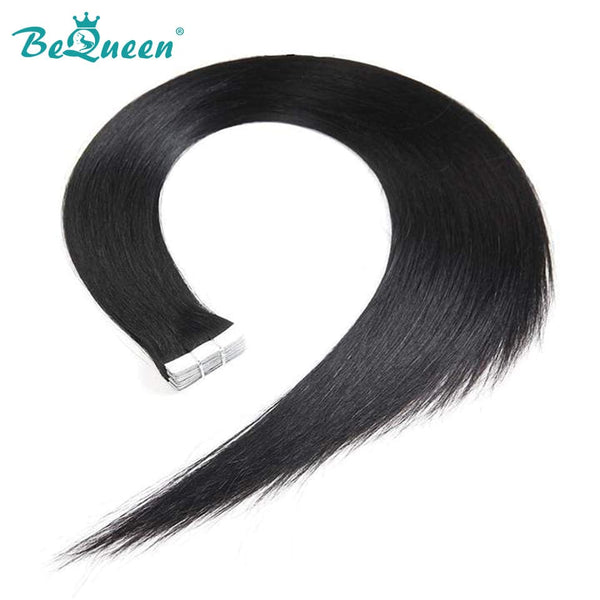 BeQueen Vingt Pièces d'Extensions Tape Ins Crochet Cheveux Raides de Couleur 100% Cheveux humains 100g par paquet