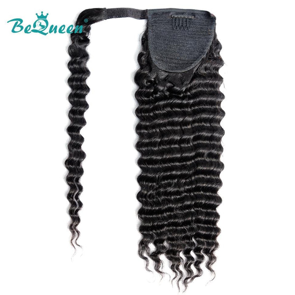 BeQueen Extensions Clip Ins avec Queue de cheval Cheveux Kinky Curly