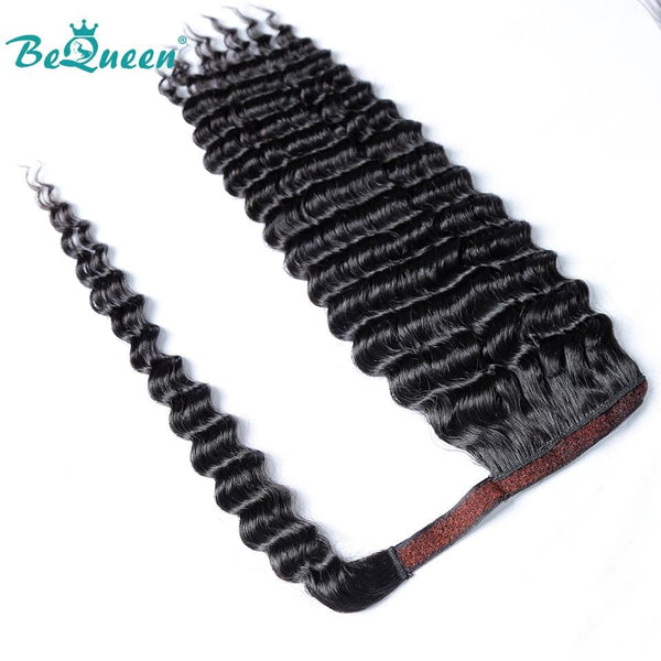 BeQueen Extensions Clip Ins avec Queue de cheval Cheveux Kinky Curly