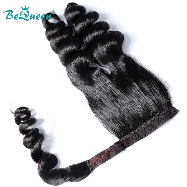 BeQueen Extensions Clip Ins Loose Wave Enrouler en Queue de cheval