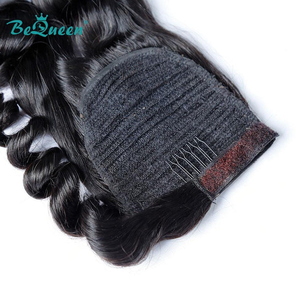 BeQueen Extensions Clip Ins Loose Wave Enrouler en Queue de cheval