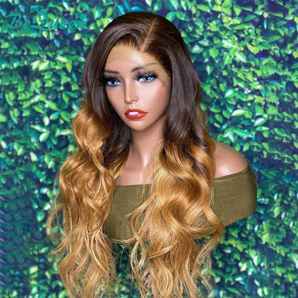 Bequeen "Jade" Ombre Body Wave Chestnut Honey Blonde Frontal Wig 